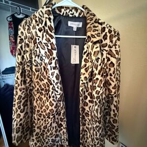 Philosophy faux fur leopard print jacket xs